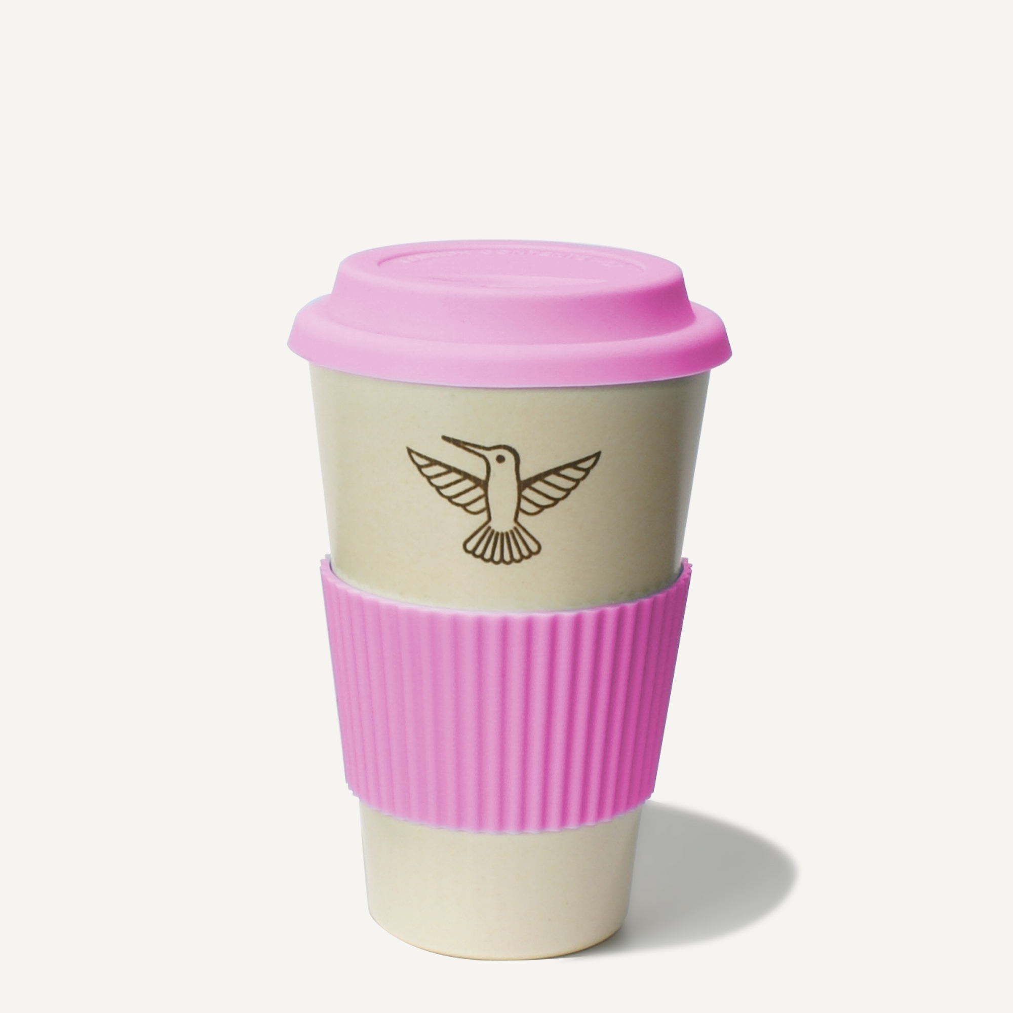 Bambusbecher mit Black Delight Logo Baby Pink