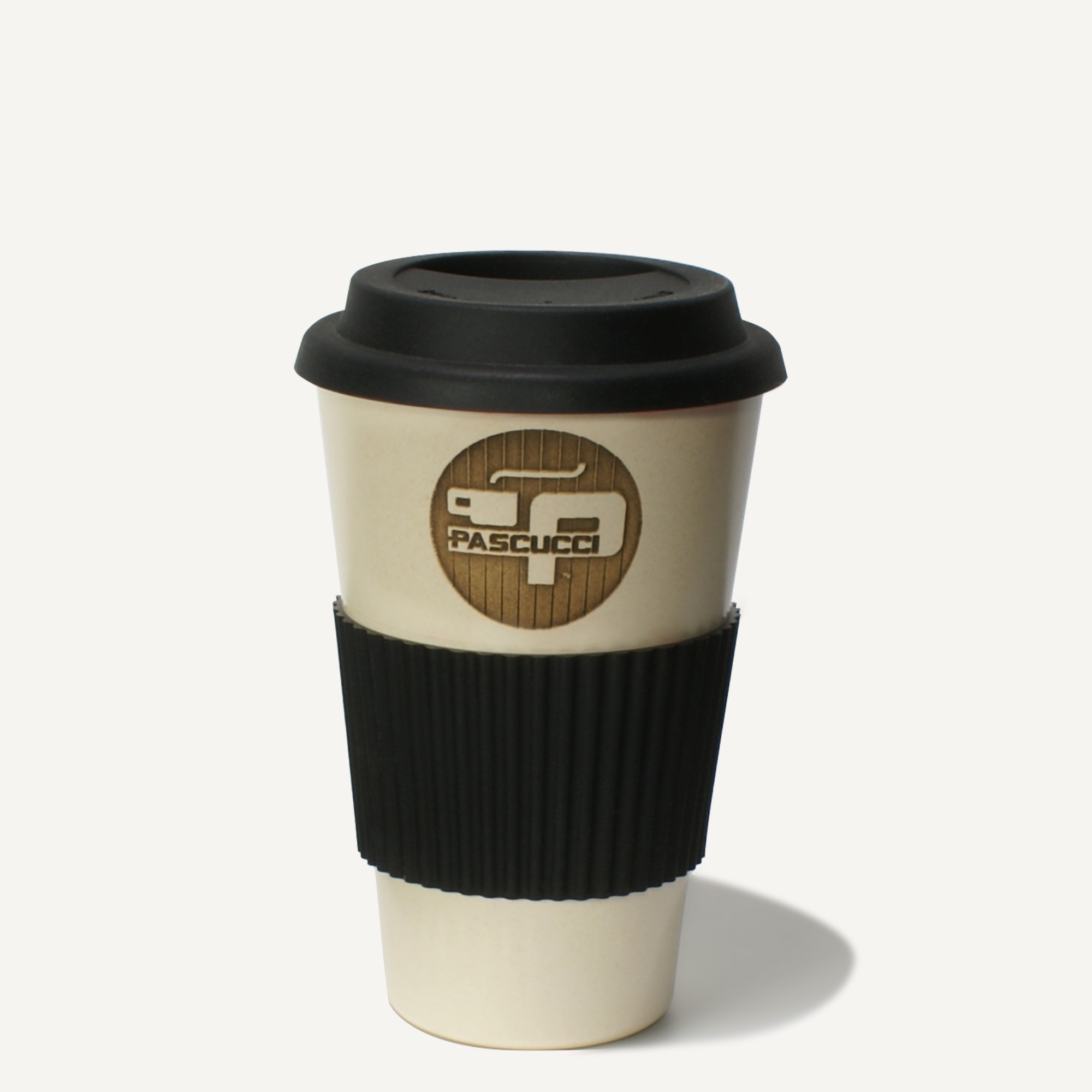 Bambusbecher mit Pascucci Logo schwarz