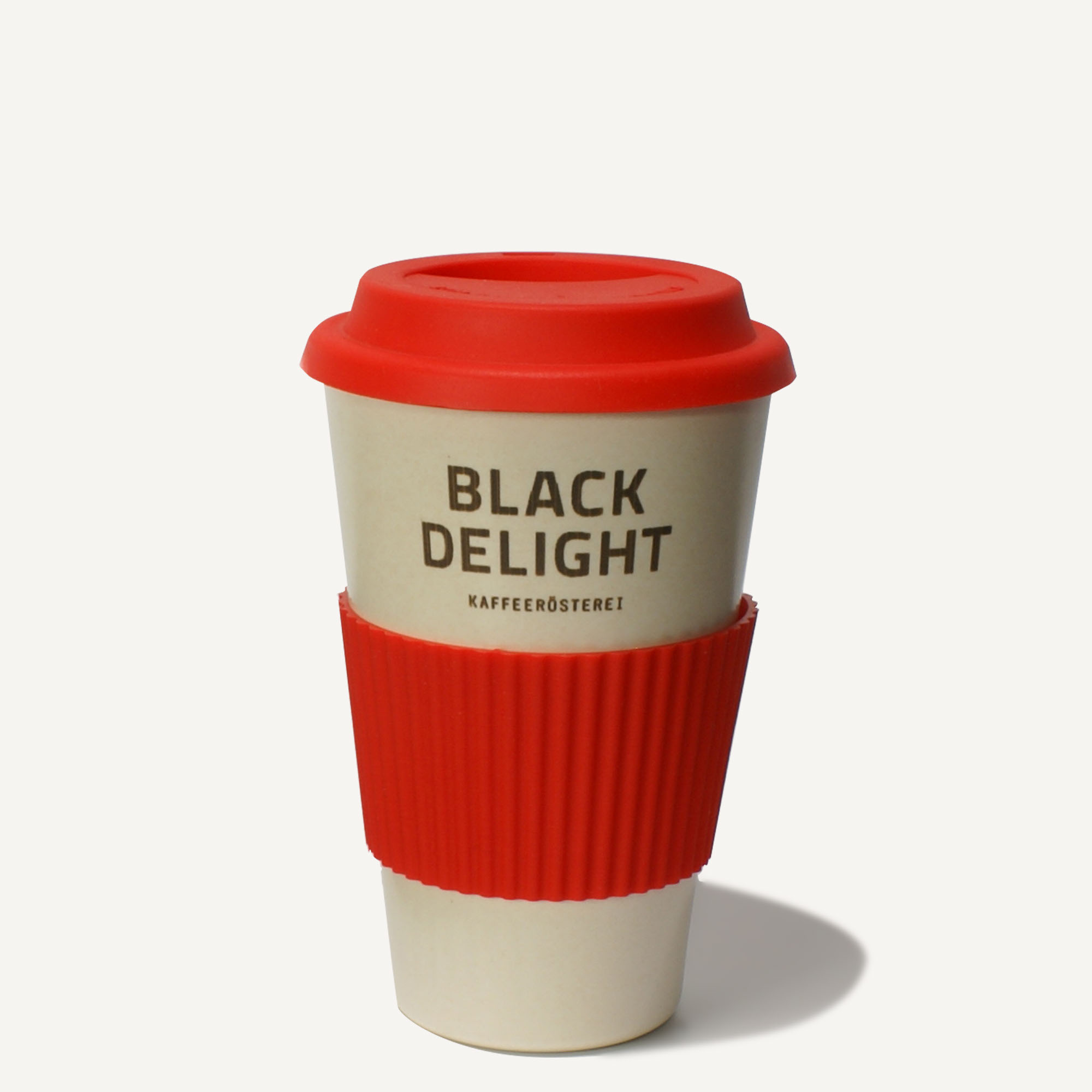 Bambusbecher mit Black Delight Logo "Rot"