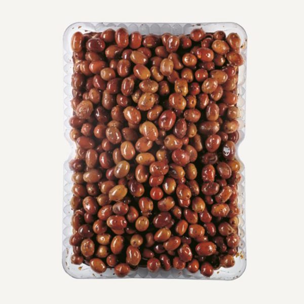 Schwarze Oliven Nostraline entsteint mit Paprika und Kraeutern 1500g