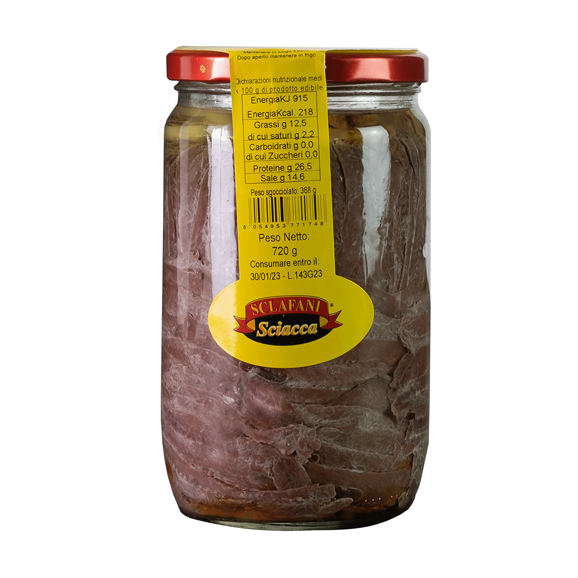 Sardellenfilets in Sonnenblumenöl, 720g